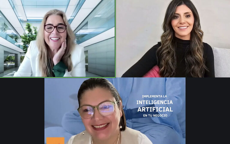 Karolina Puente, CEO de Mr. Fox y especialista en marketing global, junto a Erika Montero, co-fundadora de Solo Por Curiosidad y consultora digital en Soy Cyber Mujer estuvieron en el panel The future and integration of AI como parte de WAWA Business Forum, con moderación de Roxana Rotundo