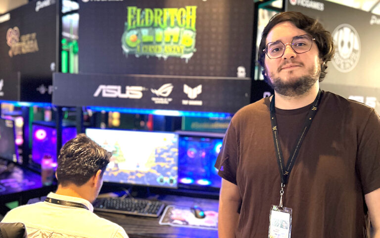 Jorge Luis de Alva es el desarrollador de Eldritch Climb a cursed ascent. El juego es uno de los diez seleccionados en FICGames PlayTest, un espacio diseñado para vivir de primera mano la experiencia de los videojuegos con narrativa interactiva. Se trata de uno de los programa de industria del Festival Internacional de Cine de Guadalajara.