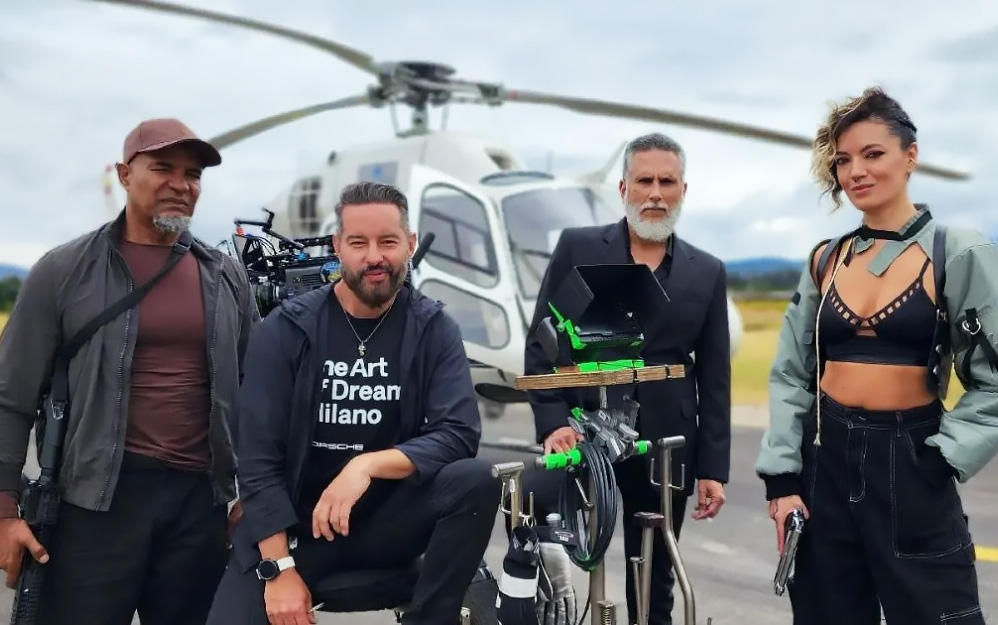 Óscar Borda, Ricardo Gabrielli, Marlon Moreno y María Adelaida Puerta en grabaciones de <em>El Capo 4</em>