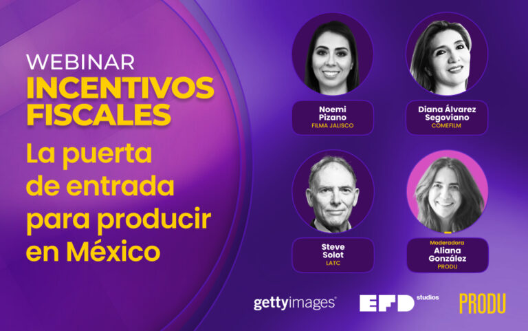 realizado este miércoles 16 por PRODU con el patrocinio de Getty Images y EFD Studios, contó con Diana Álvarez Segoviano, coordinadora de la Comisión Mexicana de Filmaciones (Comefilm), Noemi Pizano, gestora de Industrias Creativas en Filma Jalisco y Steve Solot, fundador y presidente del Centro Latinoamericano de Capacitación (LATC) y del Global Audiovisual Training Center (GATC).