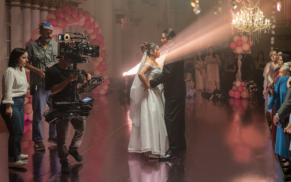 Detrás de cámaras con Maite Alberdi, Ana Celeste Montalvo Peña y Armando Espitia, en producción de Un hijo propio