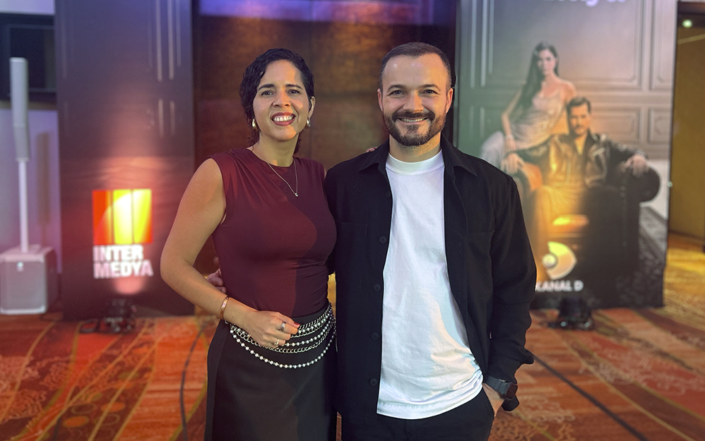 María Perez-Belliere presidenta de MIP Cancun con Manuel De Sousa, Partnership and Business Development Director de RX France