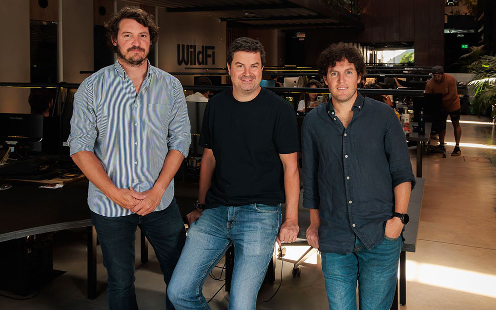 Germán Pelzel, co-founder,  Pablo Fleurquin, Head of AI Labs,  y Felipe Pelzel, co-founder, de Wild Fi
