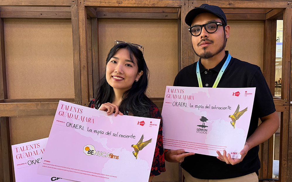 Camila Murayama y Sergio Delgado fueron premiados durante el FICG 41