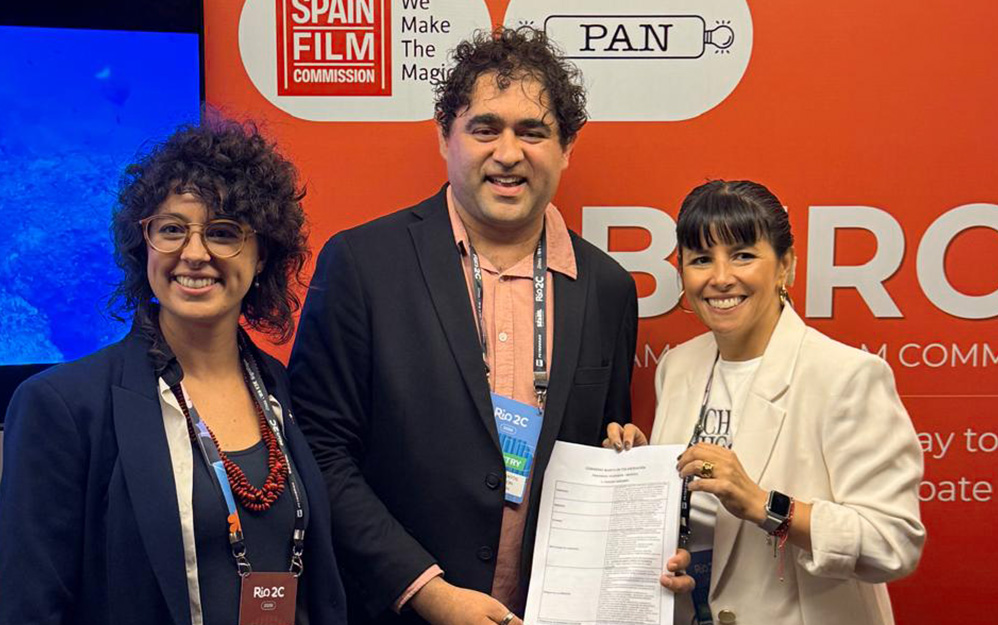 Marilha Naccari, Tiago Santos de Panvison y Carolina Cordero de IBEROFIC