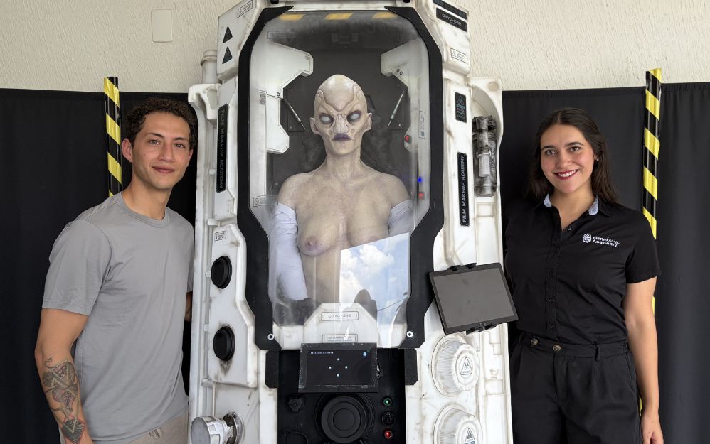 Daniel Takahashi y Andrea Marmolejo fundadores de Film Makeup Academy, primera institución de educación en efectos especiales de maquillaje (FX) en la región del Bajío, México.