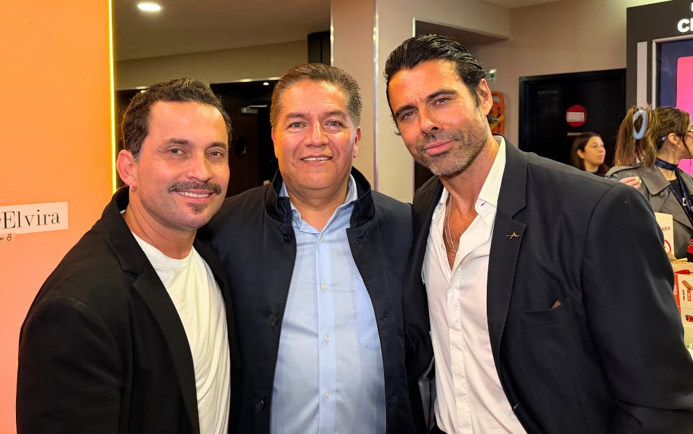 Pipe Vallejo, Armando Aguilar de Cinecolor Colombia y Emmanuel Esparza