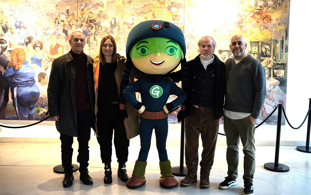 Edmundo Mattar de Áereo Asociación Civil, Cielo Salviolo de Escuela Plus, Claudio Groppo de Focus Entertainment y productor ejecutivo de la serie y Nacho Oruezabala de Greepeace