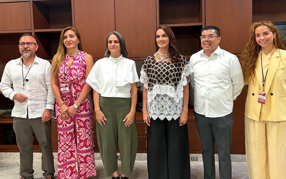 Fernando Gutiérrez, Diana Álvarez, Daniela Alatorre, Lilian Villanueva, Omar Govea y María Elisa Mercader en la inauguración de la 14.ª Reunión Nacional de Comisiones Fílmicas.