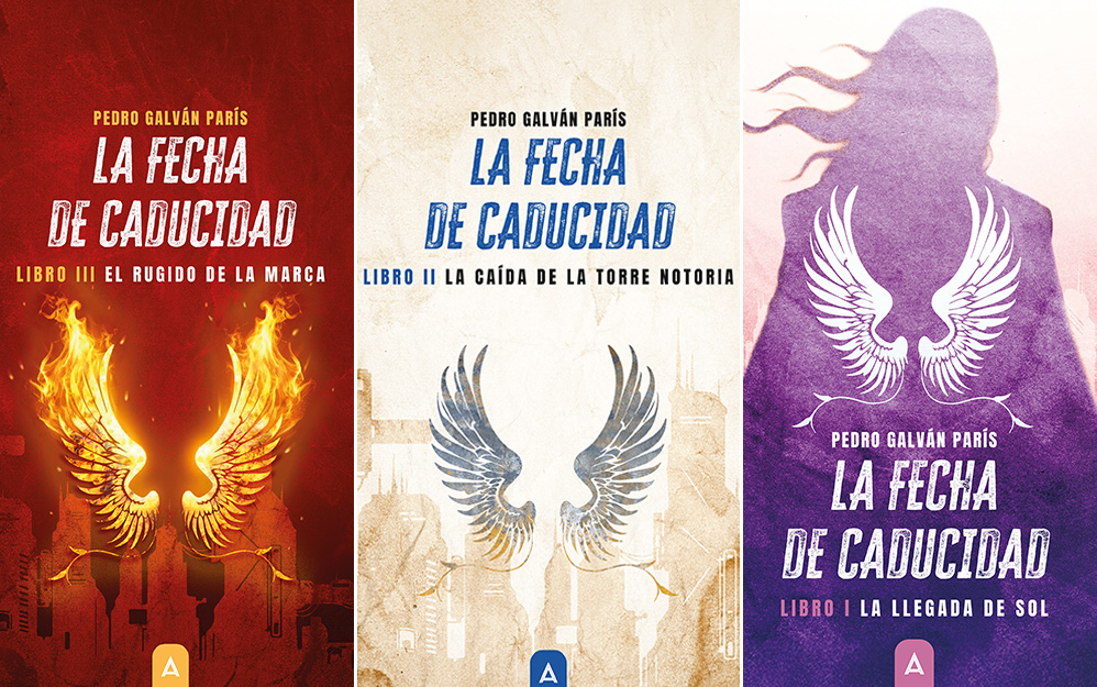 La saga La fecha de caducidad de Pedro Galván comprende tres libros publicados (La llegada de Sol, La caída de la torre notoria y El rugido de la marca)