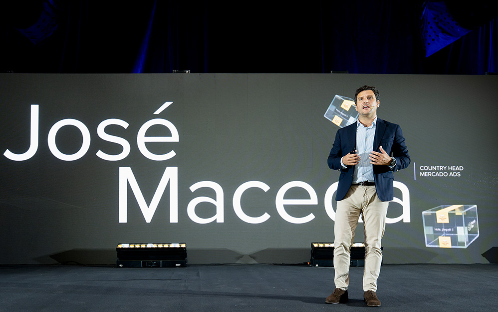 José Maceda, Country Head de Mercado Ads en Mercado Libre, destacó en Break the Tape 2026 México <em>branding</em>, <em>performance</em> y resultados